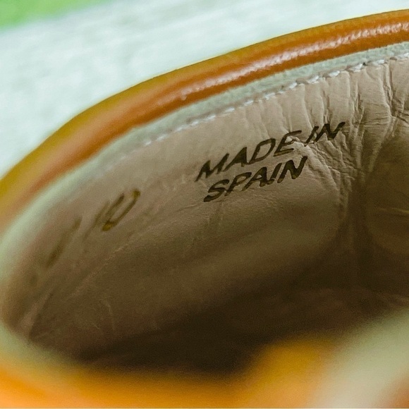 GUCCI SZ 40 Nappa Matelasse GG Marmont Ankle Wrap Espadrille Wedge Cognac - Picture 10 of 14